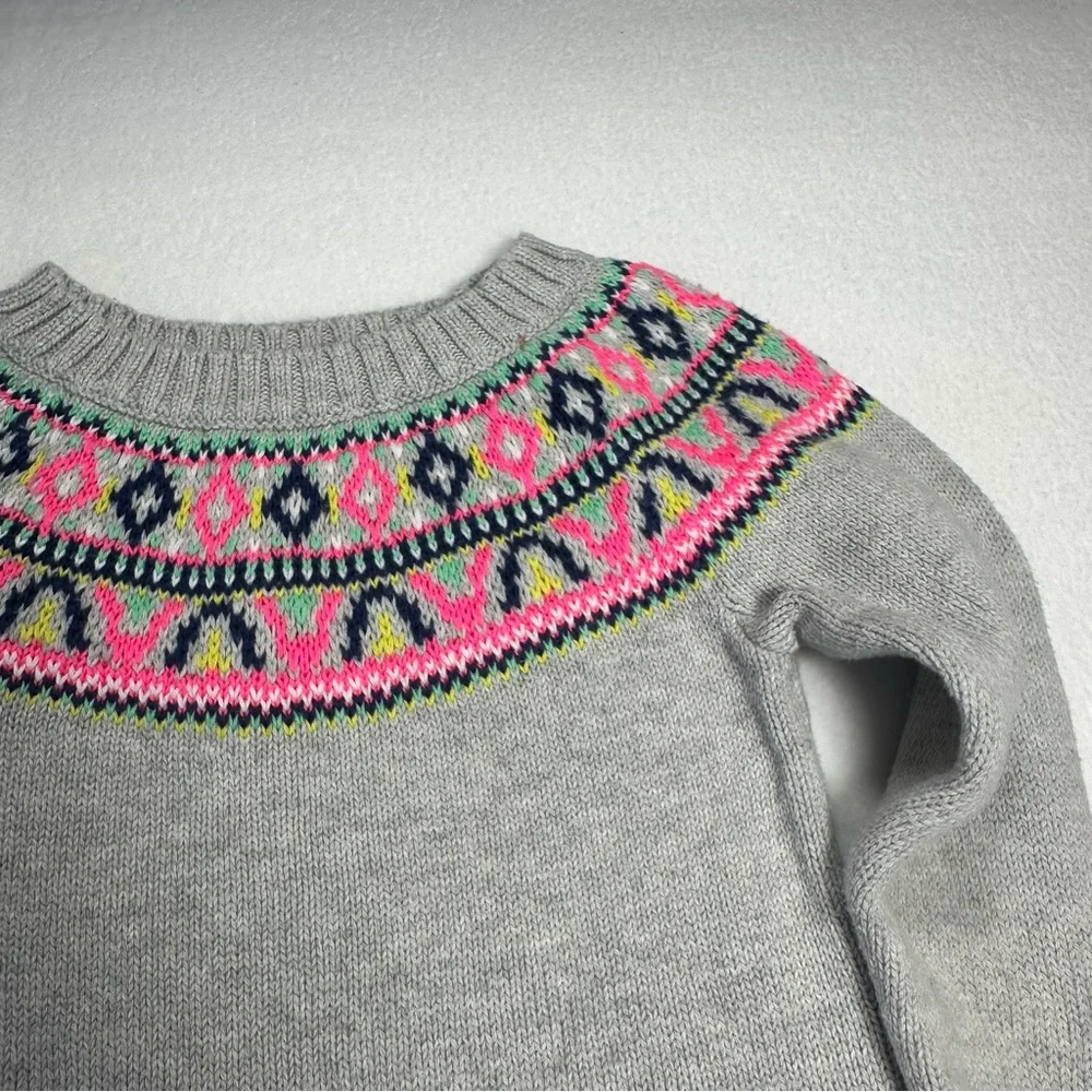 Carter’s Fair Isle Grey Crew Neck Sweater‎ Vibrant Color Toddler Baby Size 18M